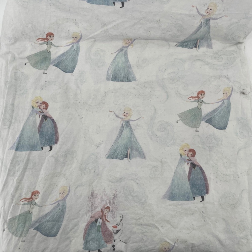 Pottery Barn Kids Disney Frozen Girls Queen Flat Sheet Organic Cotton Elsa Anna